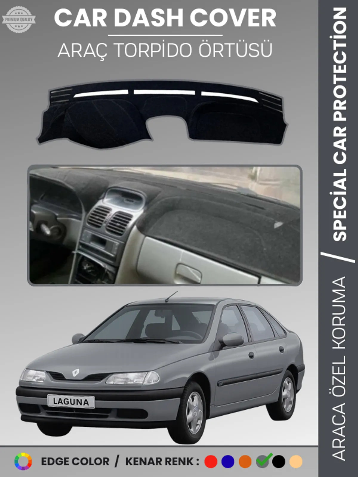 RENAULT LAGUNA 1 (1994-2001) Uyumlu Torpido Örtüsü Araca Özel Ön Göğüs Koruma