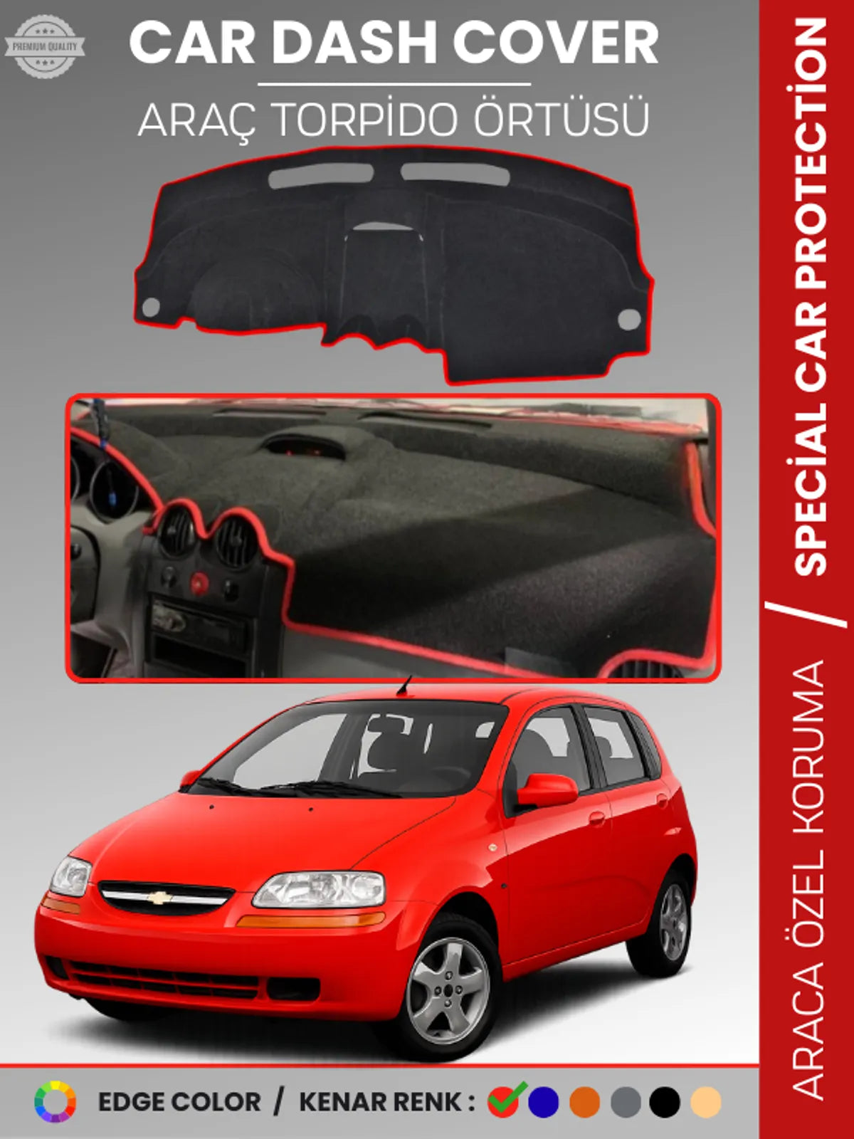 CHEVROLET KALOS Uyumlu Torpido Örtüsü Araca Özel Ön Göğüs Koruma