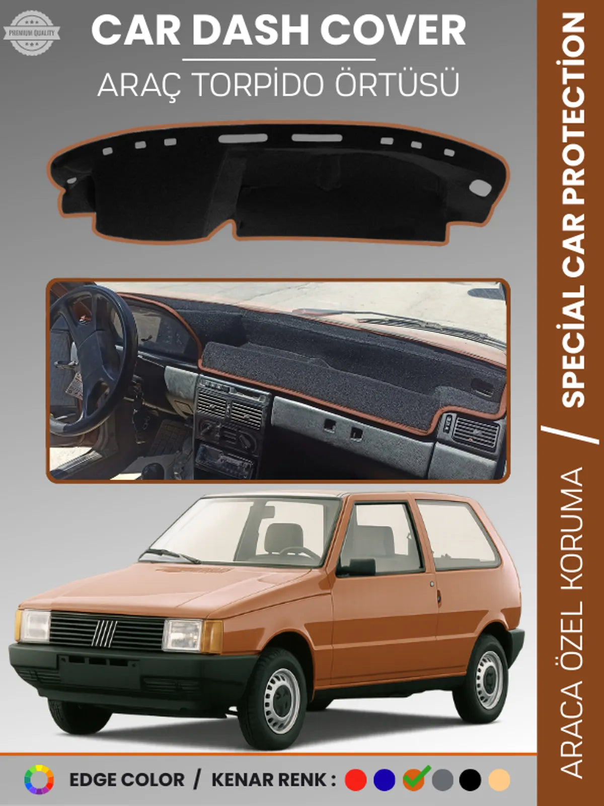 FIAT UNO 60,70 (1983-1995) Uyumlu Torpido Örtüsü Araca Özel Ön Göğüs Koruma