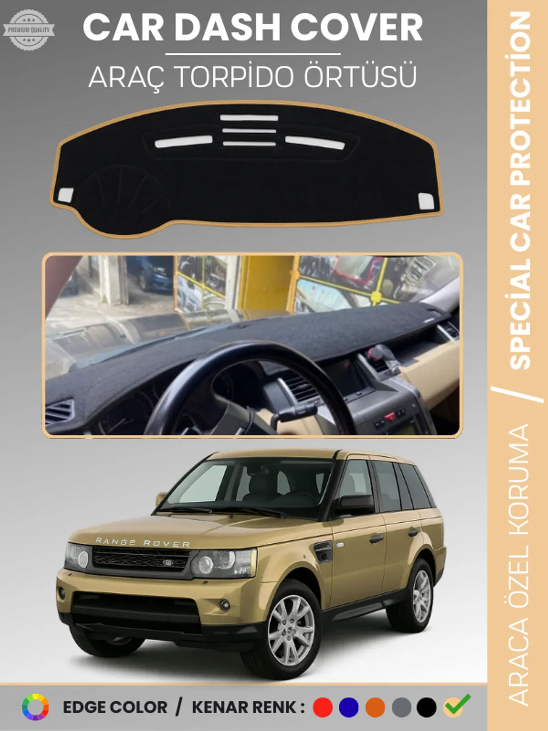 RANGE ROVER SPORT (2005-2013) Uyumlu Torpido Örtüsü Araca Özel Ön Göğüs Koruma
