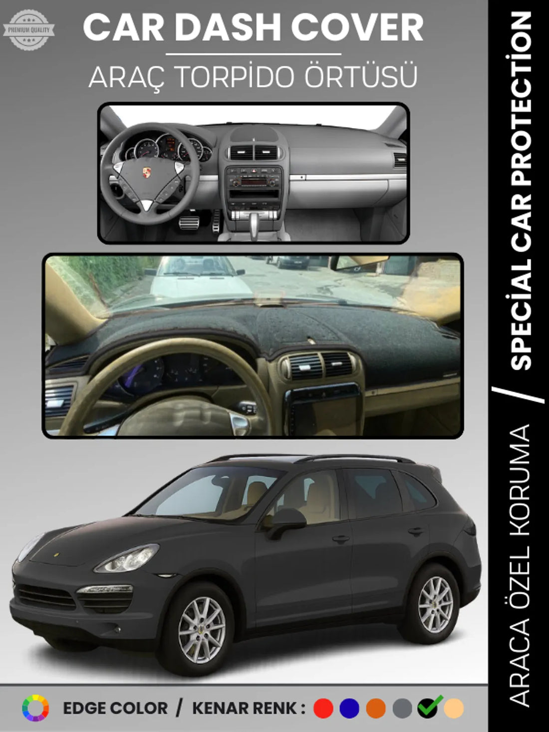 PORSCHE CAYENNE (2002-2010) Uyumlu Torpido Örtüsü Araca Özel Ön Göğüs Koruma