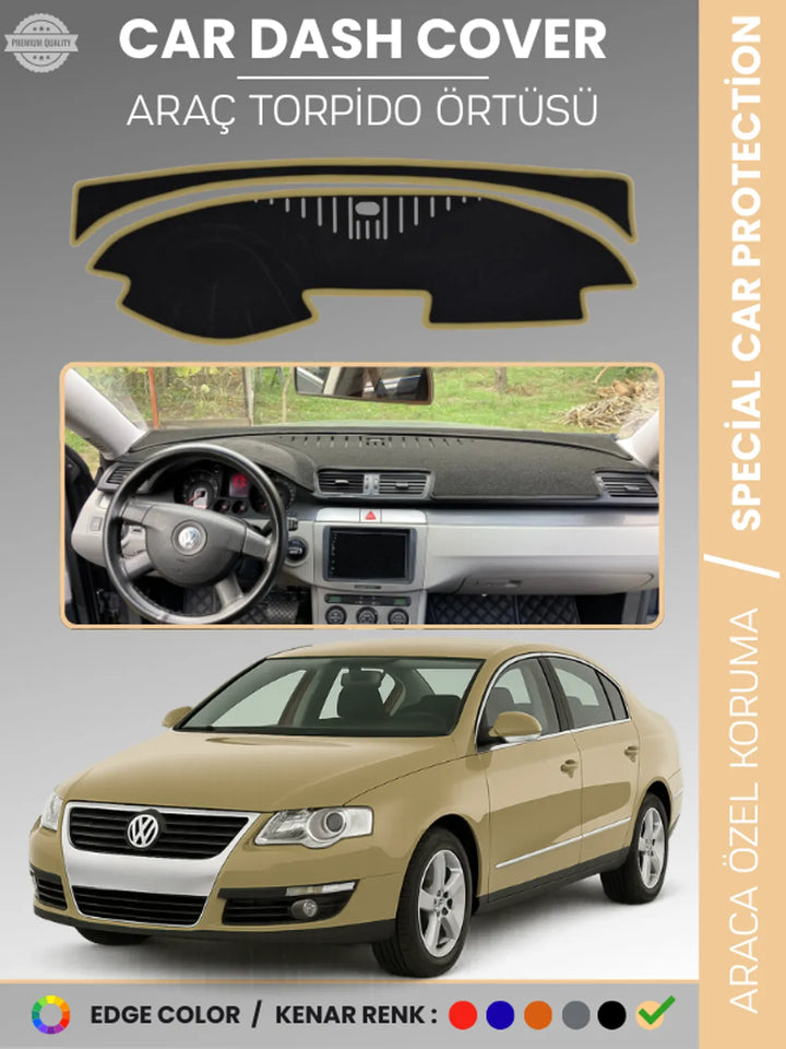 VOLKSWAGEN PASSAT B6 (2005-2010) Uyumlu Torpido Örtüsü Araca Özel Ön Göğüs Koruma