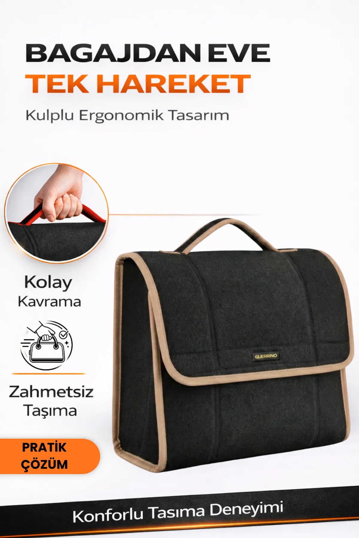 Oto Bagaj Çantası M Boy Kaymaz Cırt Bantlı Velur Kompakt Düzenleyici
