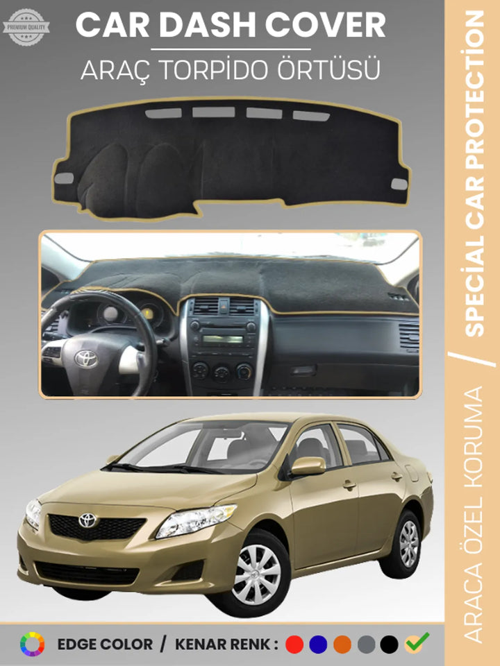 TOYOTA COROLLA E140 (2007-2013) Uyumlu Torpido Örtüsü Araca Özel Ön Göğüs Koruma