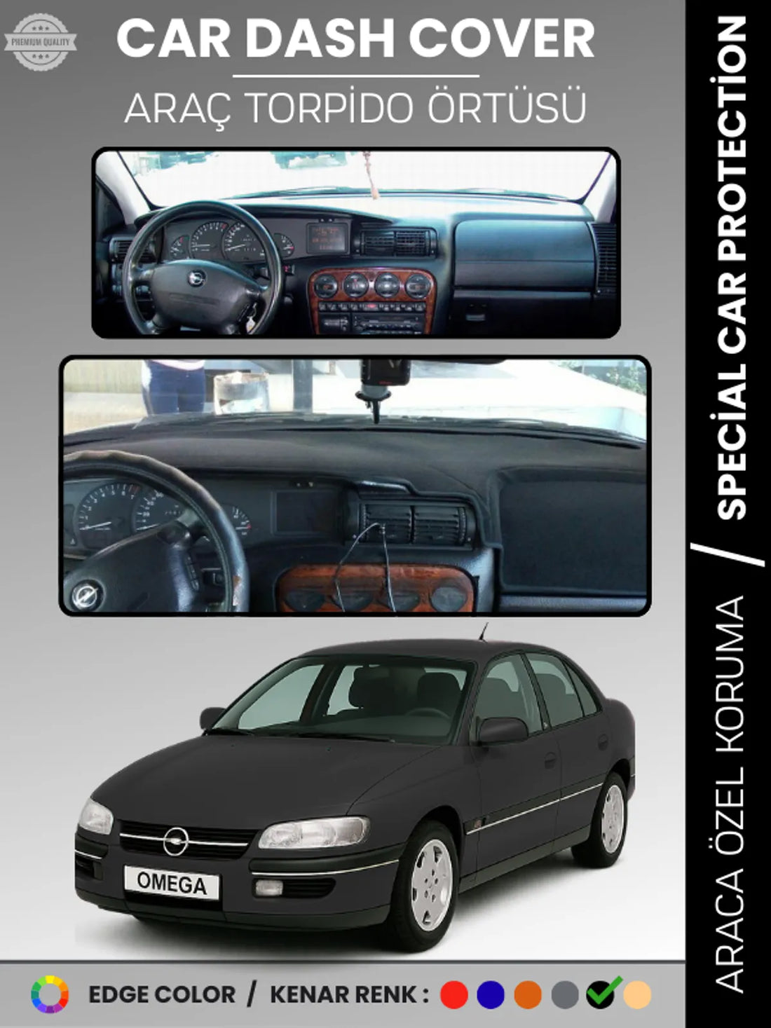 OPEL OMEGA (1993-2003) Uyumlu Torpido Örtüsü Araca Özel Ön Göğüs Koruma