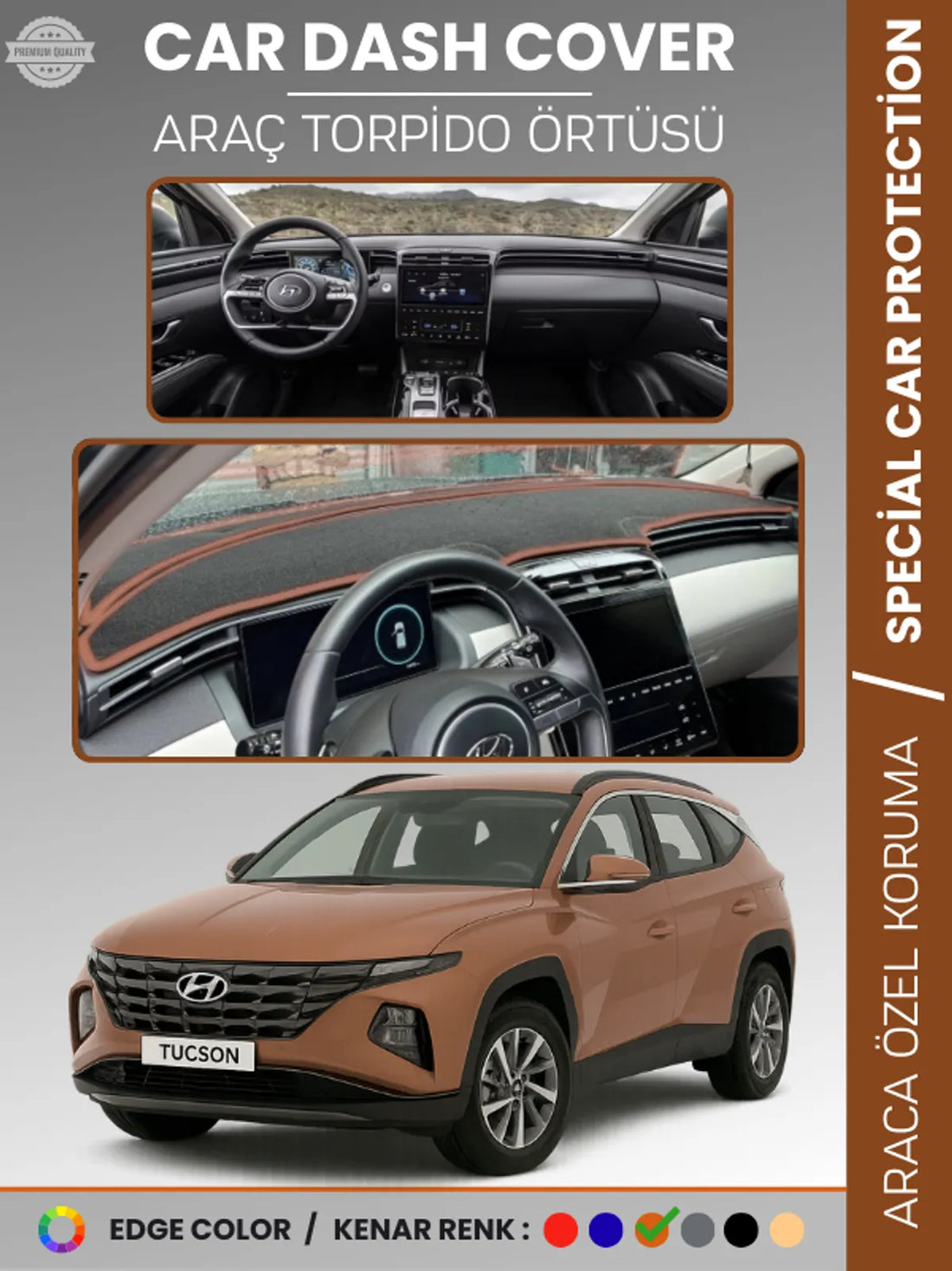 HYUNDAI TUCSON NX4 (2021-2024) Uyumlu Torpido Örtüsü Araca Özel Ön Göğüs Koruma