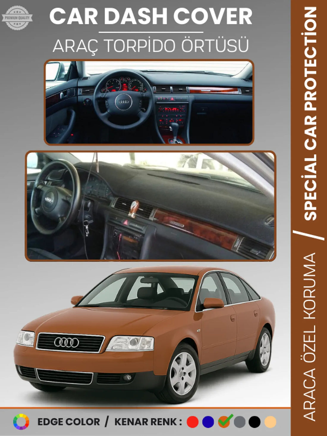 AUDI A6 (1997-2004) Uyumlu Torpido Örtüsü Araca Özel Ön Göğüs Koruma