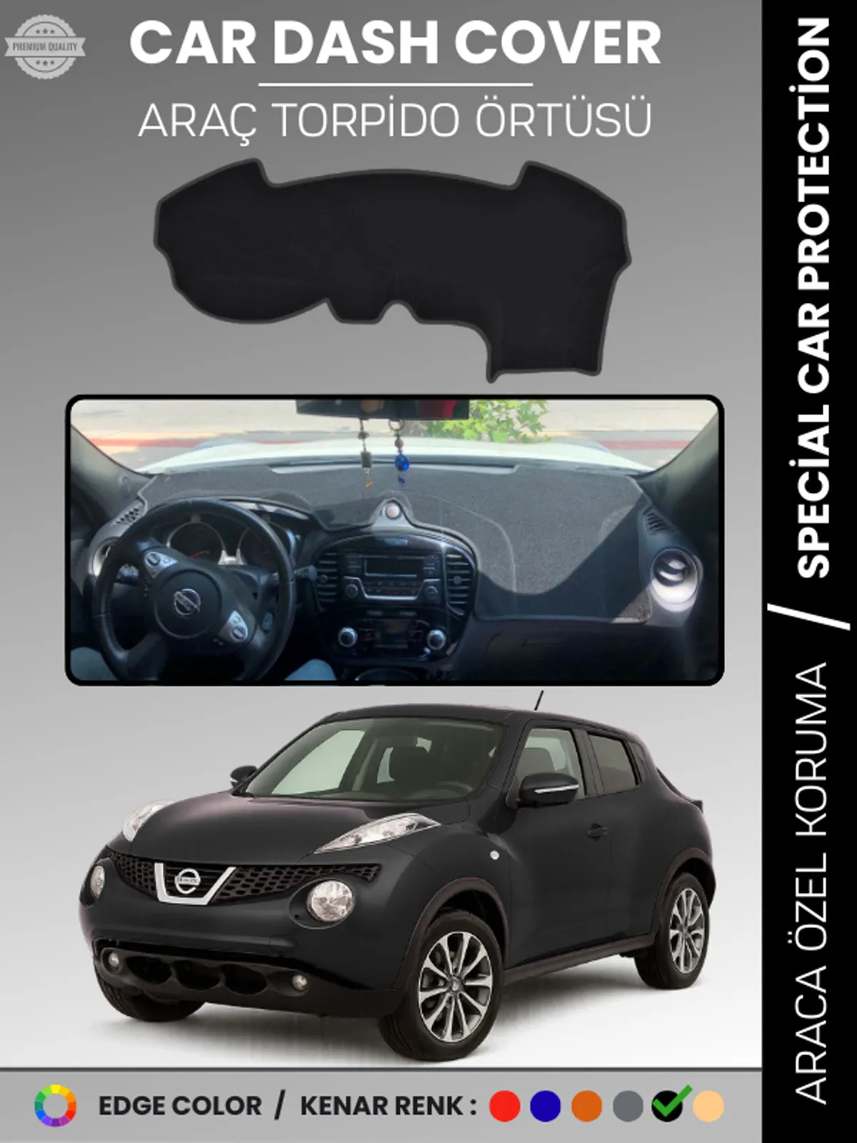 NISSAN JUKE F15 (2010-2019) Uyumlu Torpido Örtüsü Araca Özel Ön Göğüs Koruma