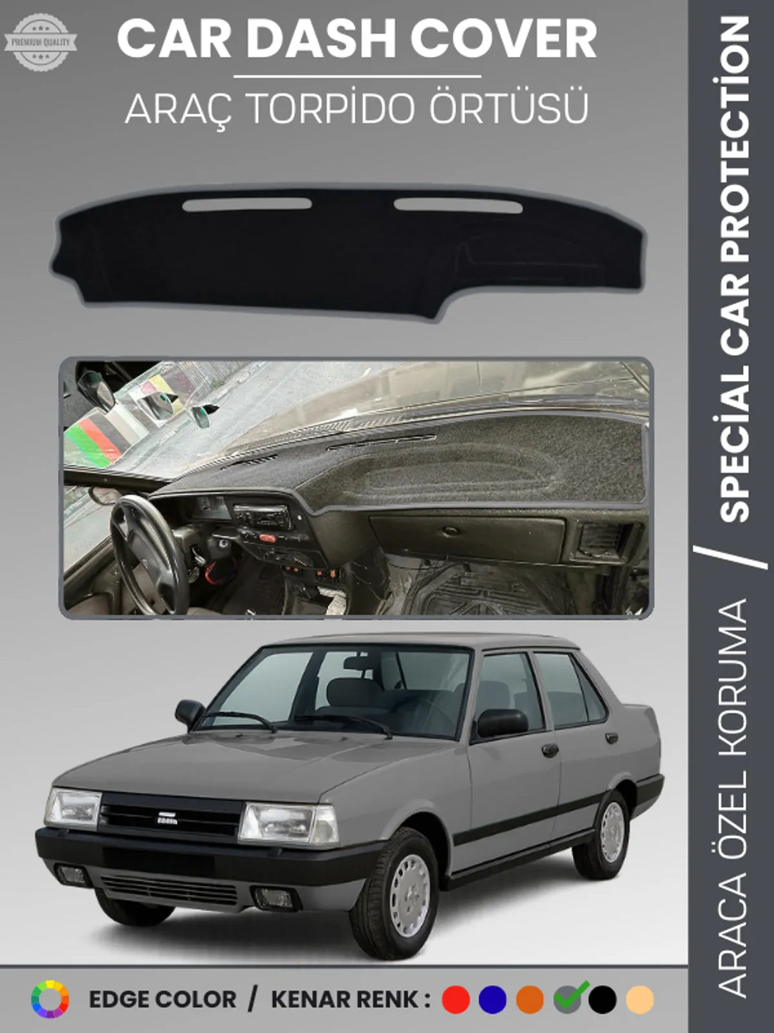 TOFAŞ DOĞAN SLX / ŞAHİN SLX (1993-2002) Uyumlu Torpido Örtüsü Araca Özel Ön Göğüs Koruma